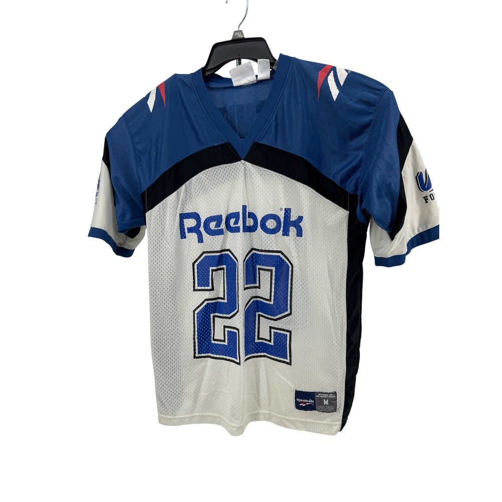 Reebok Emmitt Smith USA Football Jersey Mens M Blue White 22 Vintage Mesh 90s